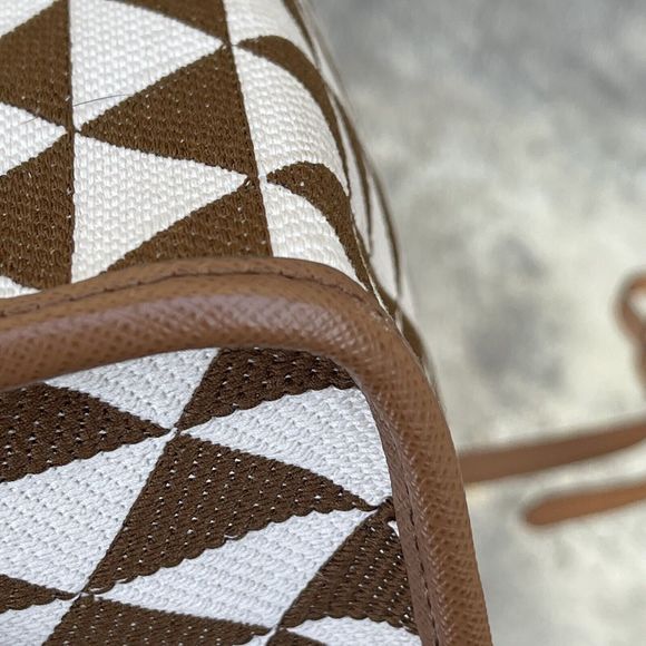 Prada Symbole Shopper Tote Jacquard Small Brown, Multicolor - Picture 8 of 16